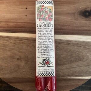 Vintage Yankee Candle Cape Cod Cranberry 12 in. Taper Pair Sealed Rare Christmas